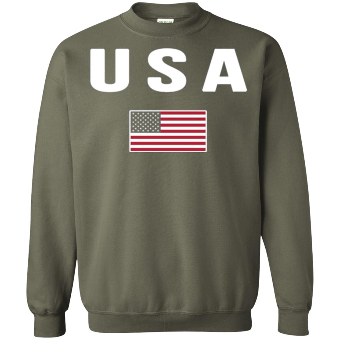 American Flag Us America United States T-shirt Military Green