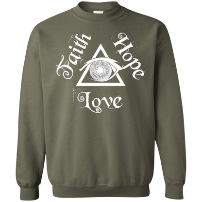 Faith Hope Love Eye Of Providence Esoteric Shirt Military Green