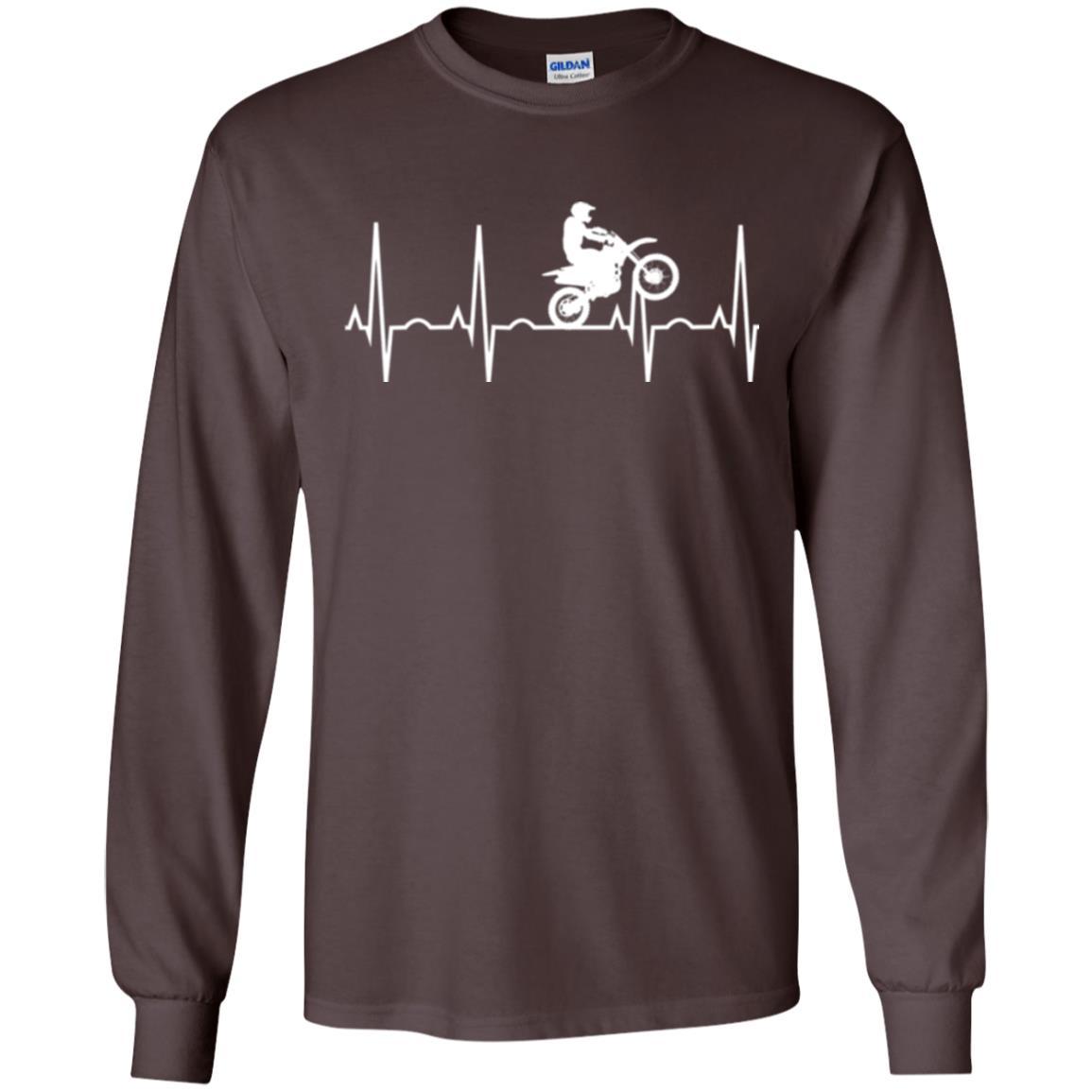 Dirt Bike Rider T-shirt Dirt Bike Heartbeat T-shirt Dark Chocolate
