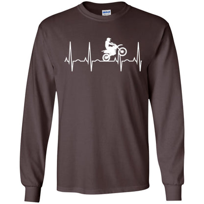 Dirt Bike Rider T-shirt Dirt Bike Heartbeat T-shirt Dark Chocolate