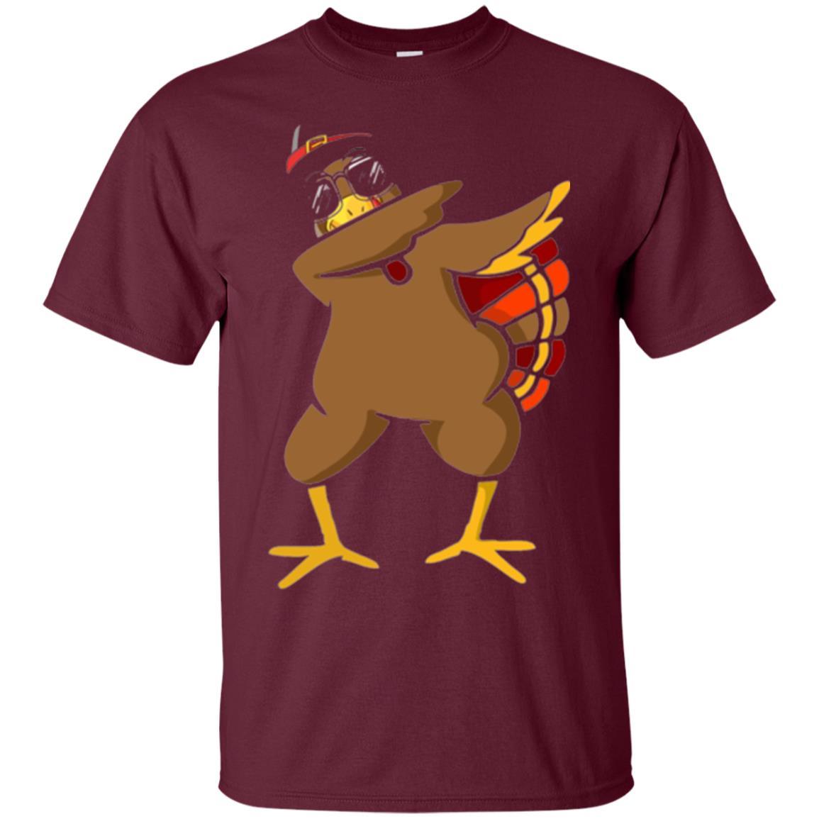 Thanksgiving T-shirt Dabbing Turkey Maroon