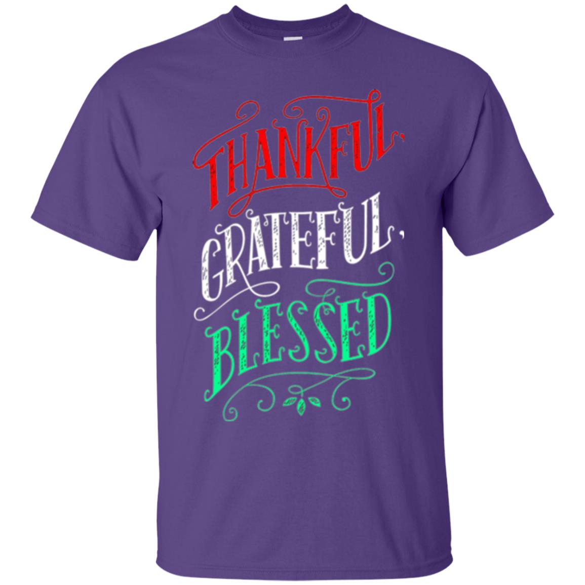 New Year T-shirt Grateful Thankful Blessed Purple