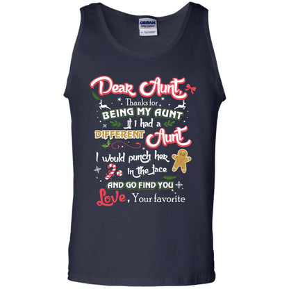 Dear Aunt Thank For Being My Aunt Christmas Holiday T-shirt Navy