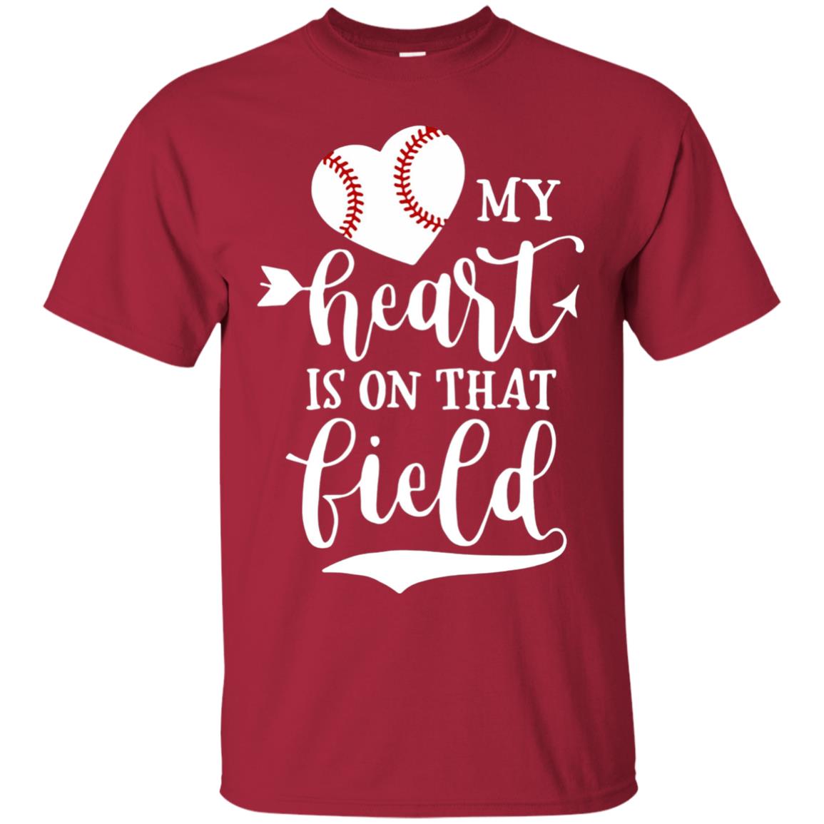 My Heart Is On That Field Baseball Mom T-shirt Cardinal