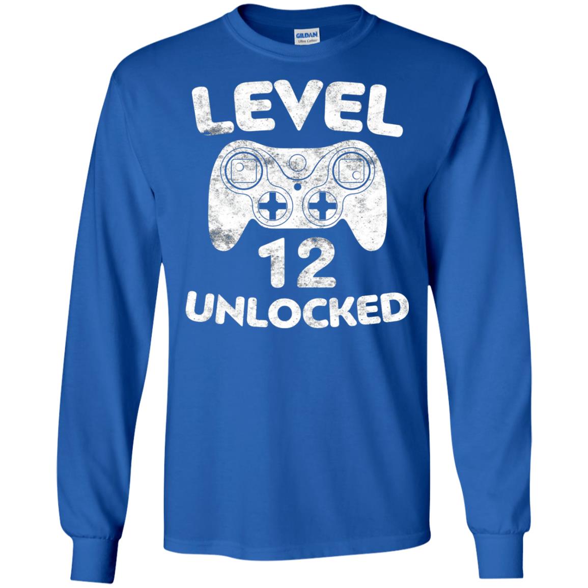 Level 12 Unlocked 12th Video Gamer Birthday Shirt Royal
