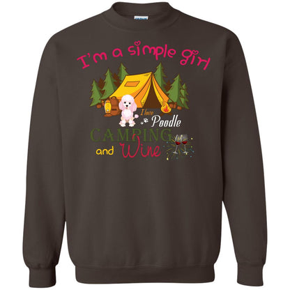 I’m A Simple Girl I Love Poodle Camping And Wine Shirt Dark Chocolate