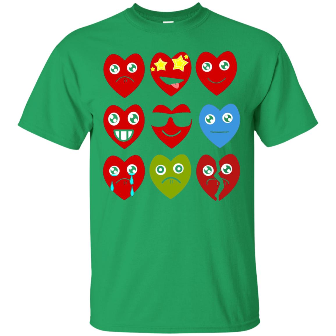 Valentine_s Day T-shirt Heart Emojis Irish Green