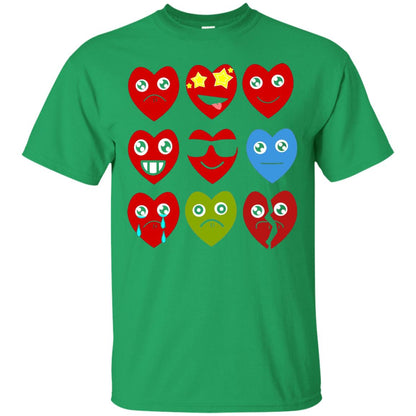 Valentine_s Day T-shirt Heart Emojis Irish Green