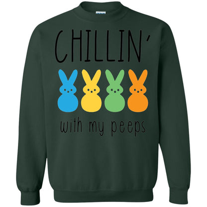 Chillin With My Peeps Happy Easter T-shirt Forest Green