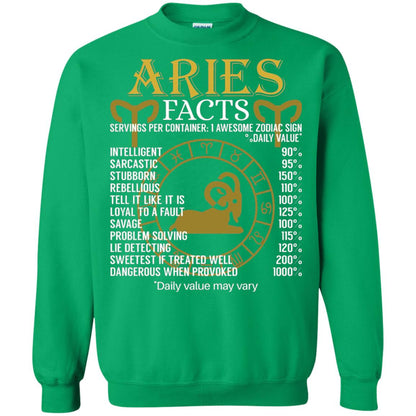 Aries Facts Zodiac Sign T-shirt Irish Green
