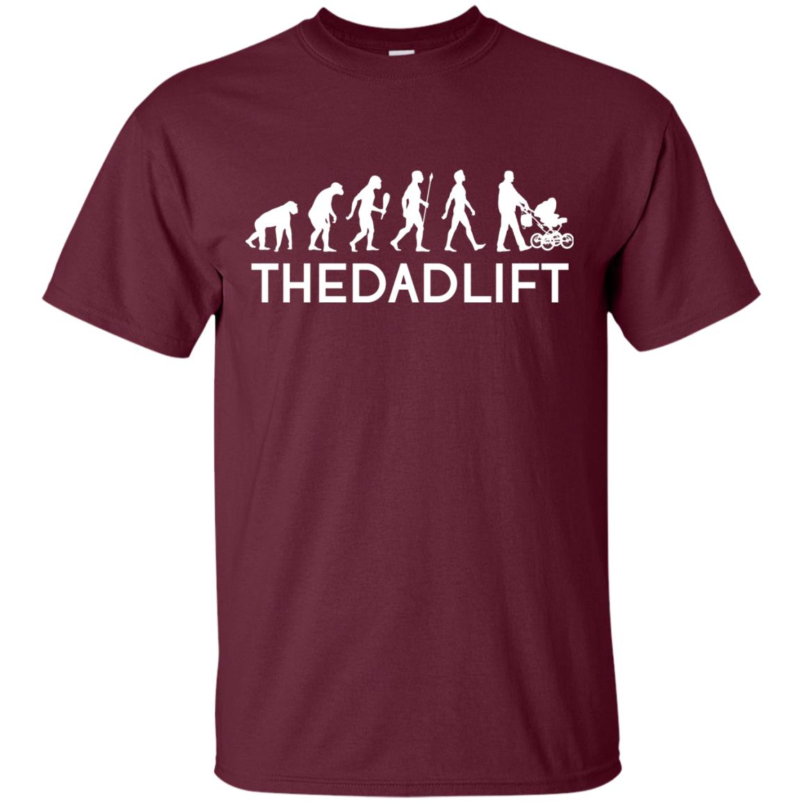 The Evolution Of Man T-shirt The Dad Lift Maroon