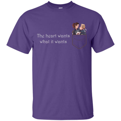 The Heart Wants What It Wants Quote Of Love T-shirt Purple