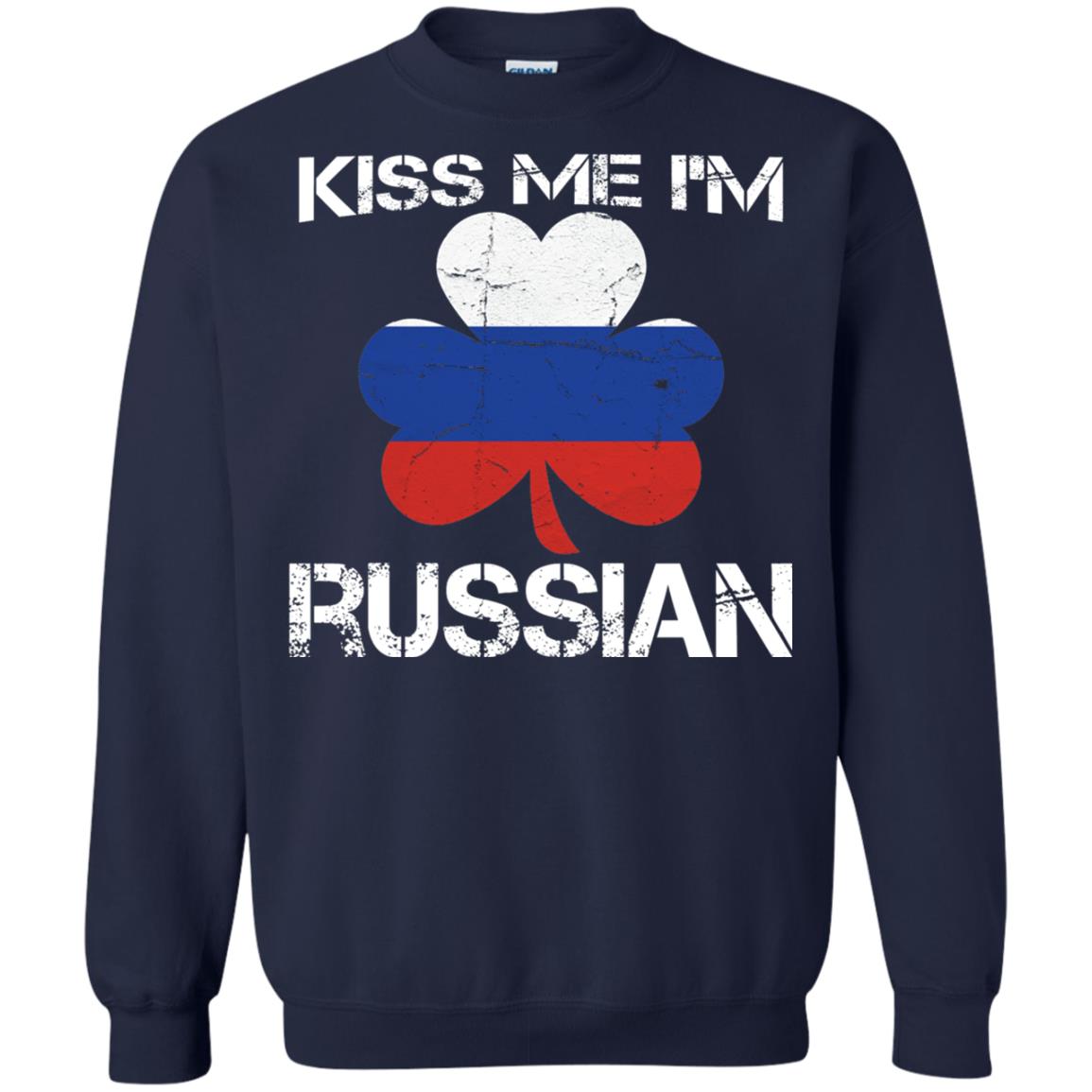 Kiss Me Russian Distressed St. Patrick_s Day 2018 T-shirt Navy