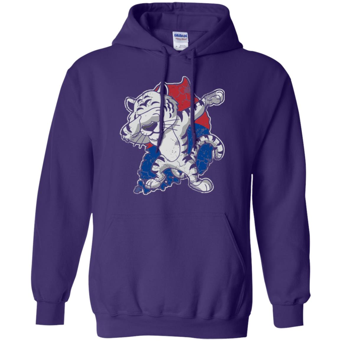 Dabbing White Tiger South Korea Flag T-shirt Purple