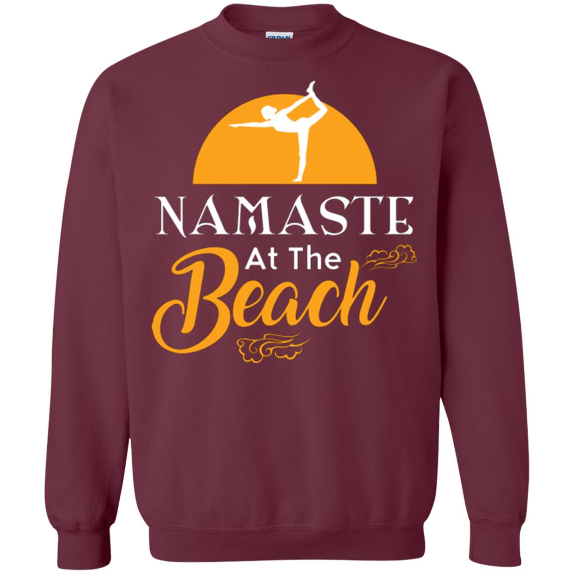 Yoga Lover T-shirt Namaste At The Beach Maroon