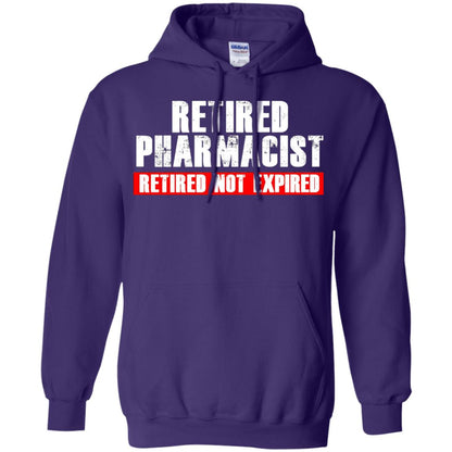 Funny Retired Pharmacist T-shirt Retired Not Expired Purple