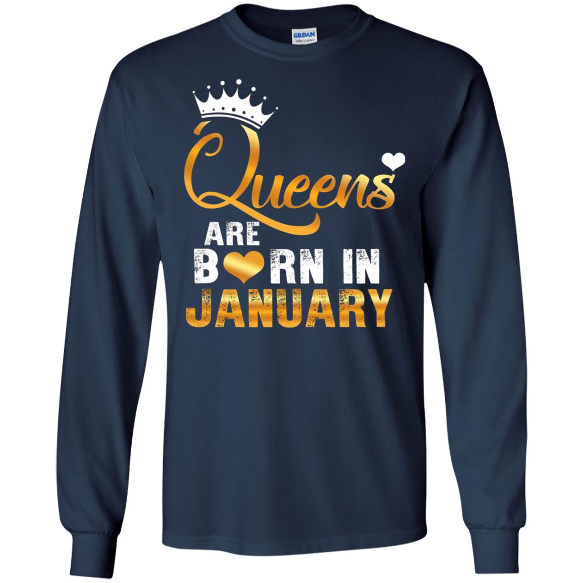 Birthday T-shirt Queens Are Born Iin January Navy