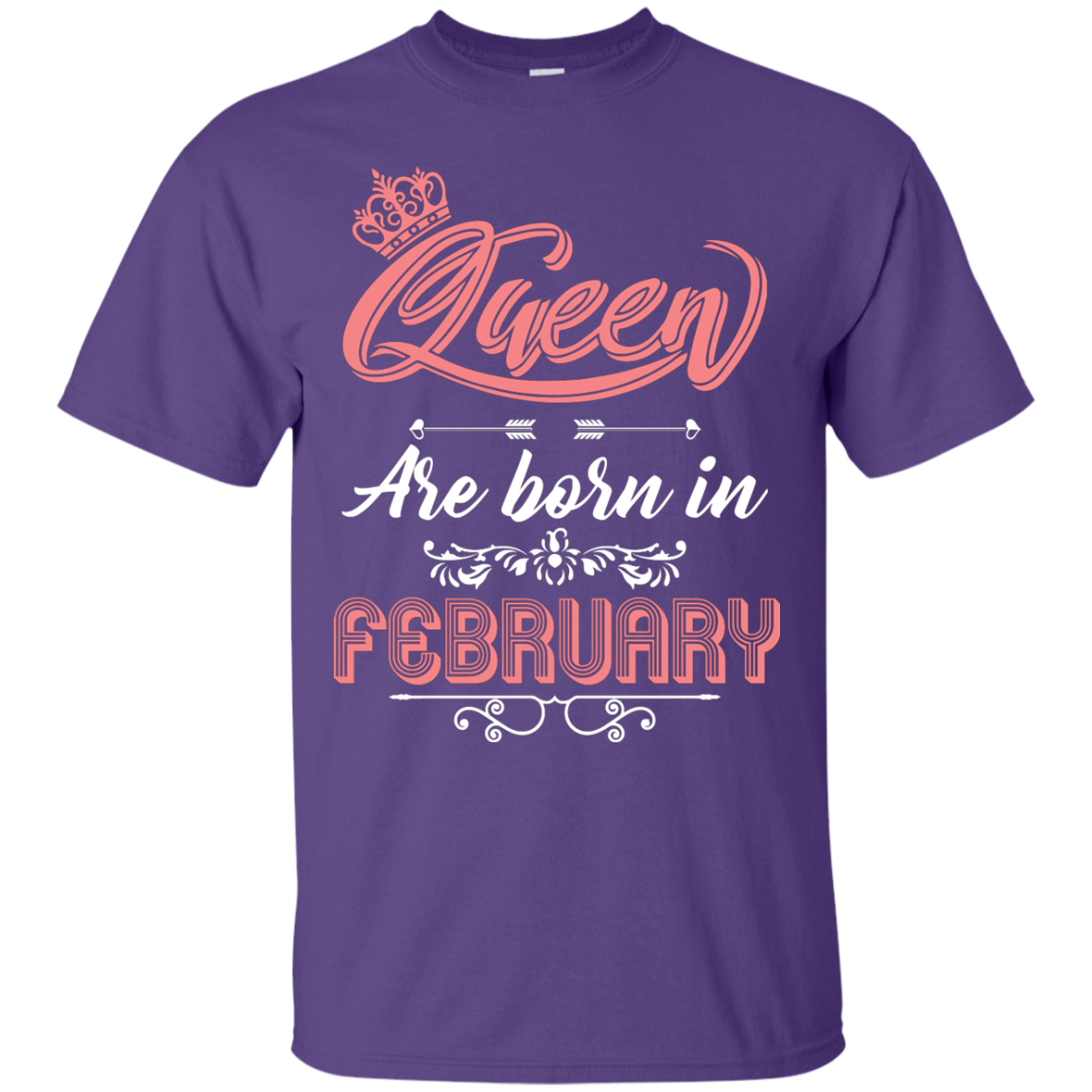 Brithday T-Shirt Queen Are Born In February Purple