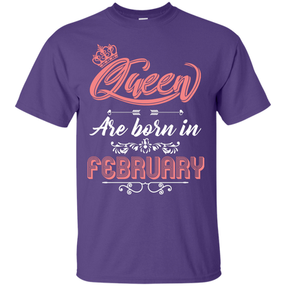 Brithday T-Shirt Queen Are Born In February Purple