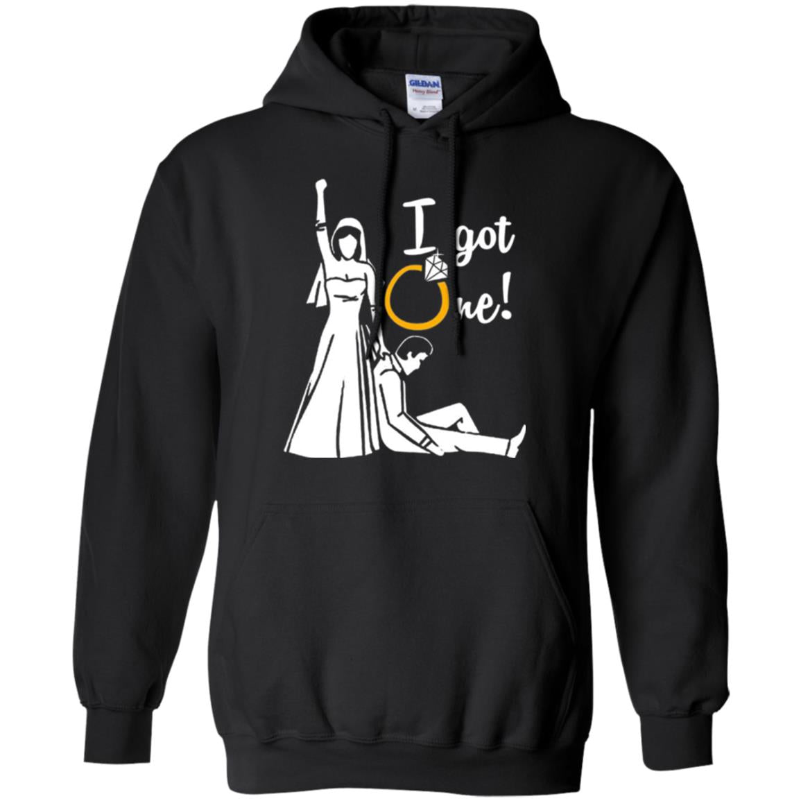 Just Married T-shirt I Got One - Funny Gift For Bride Black