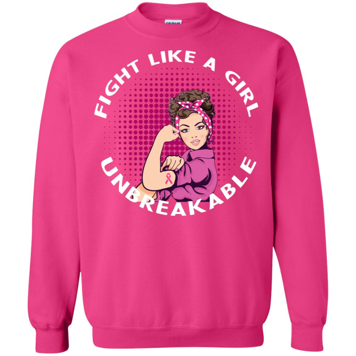 Fight Like A Girl Unbreakable Breast Awareness Shirt Heliconia