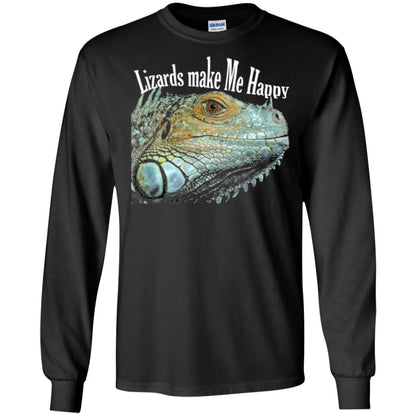 Reptiles Lovers T-shirt Lizards Make Me Happy Black