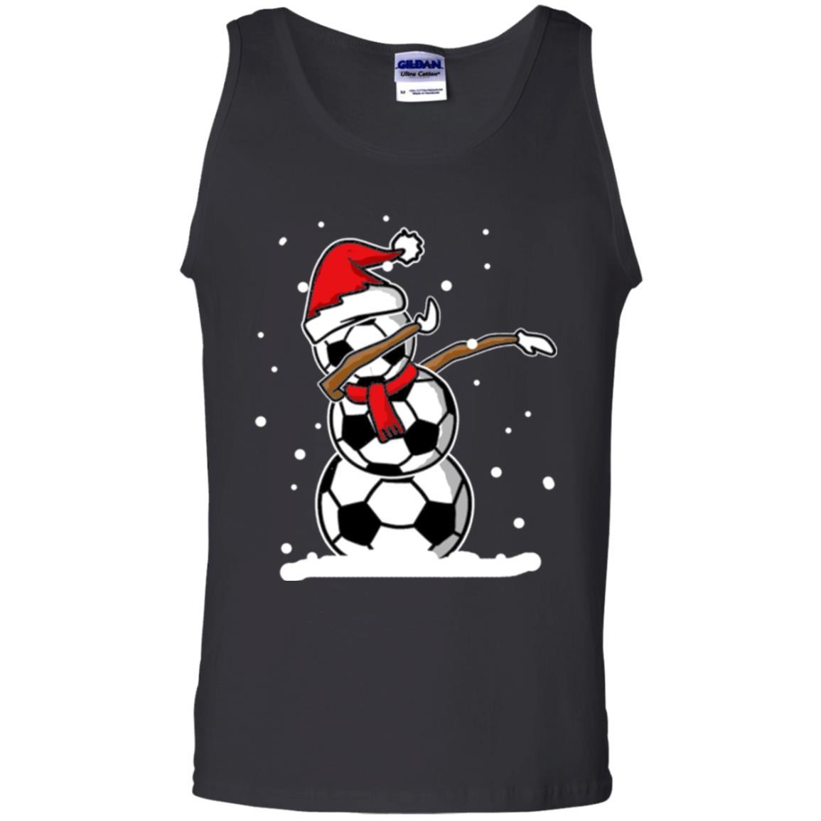 Christmas T-shirt Dabbing Snowman Soccer Black