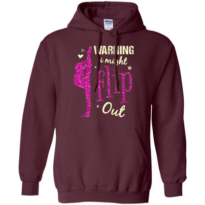Gymnast T-shirt Warning I Might Flip Out Maroon