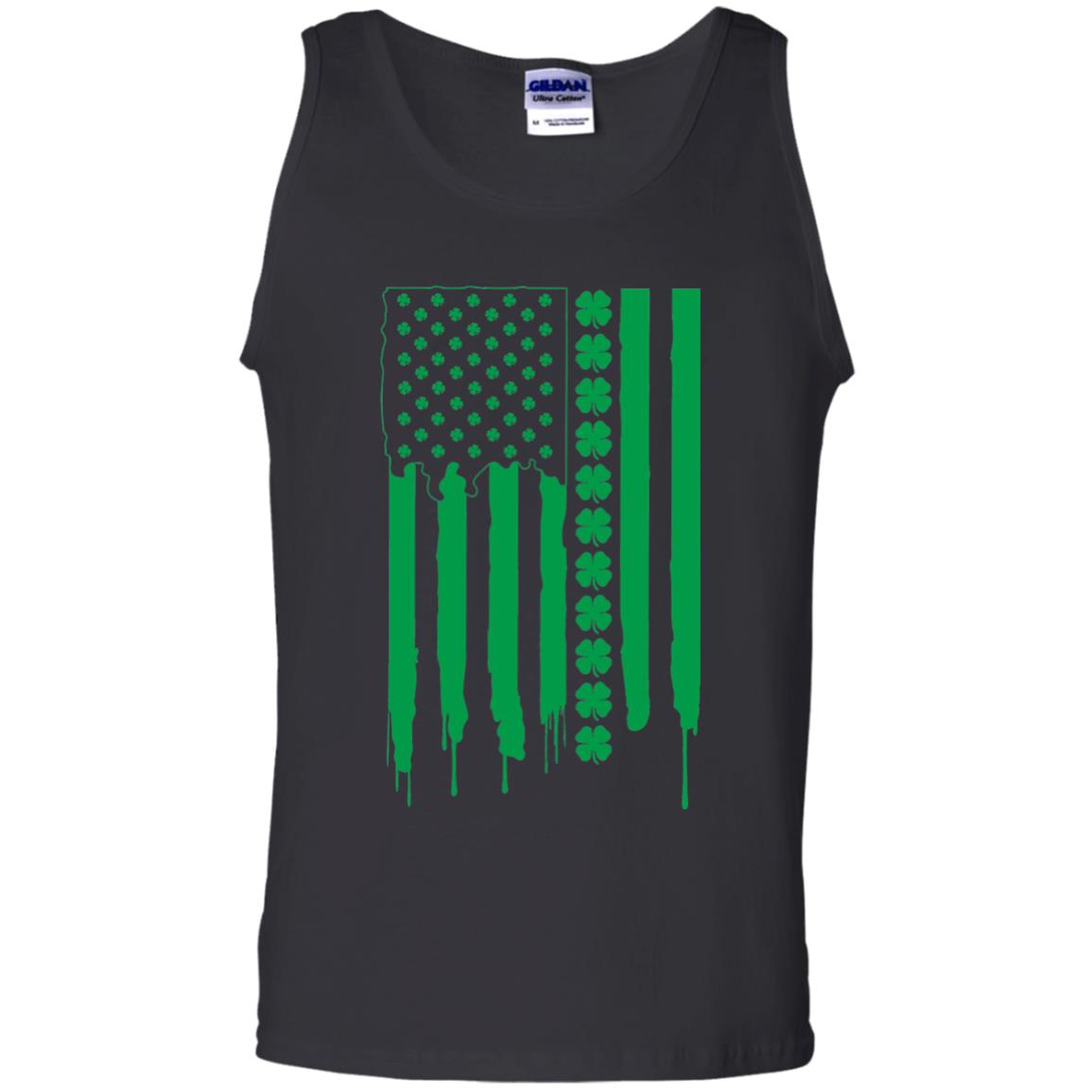 Irish American Flag St Patrick_s Day T-shirt Black