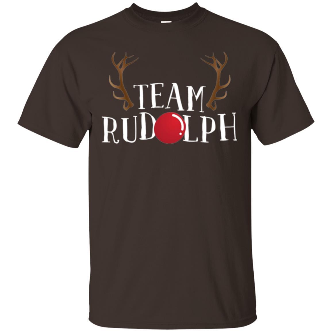 Christmas T-shirt Reindeer Team Rudolph Dark Chocolate