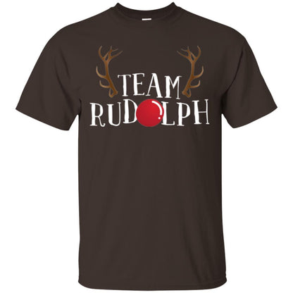 Christmas T-shirt Reindeer Team Rudolph Dark Chocolate