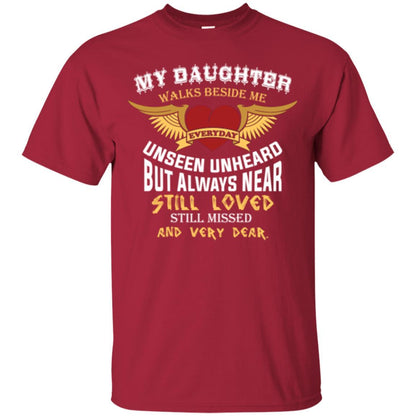 Family T-shirt My Daughter Walks Beside Me Everyday Cardinal