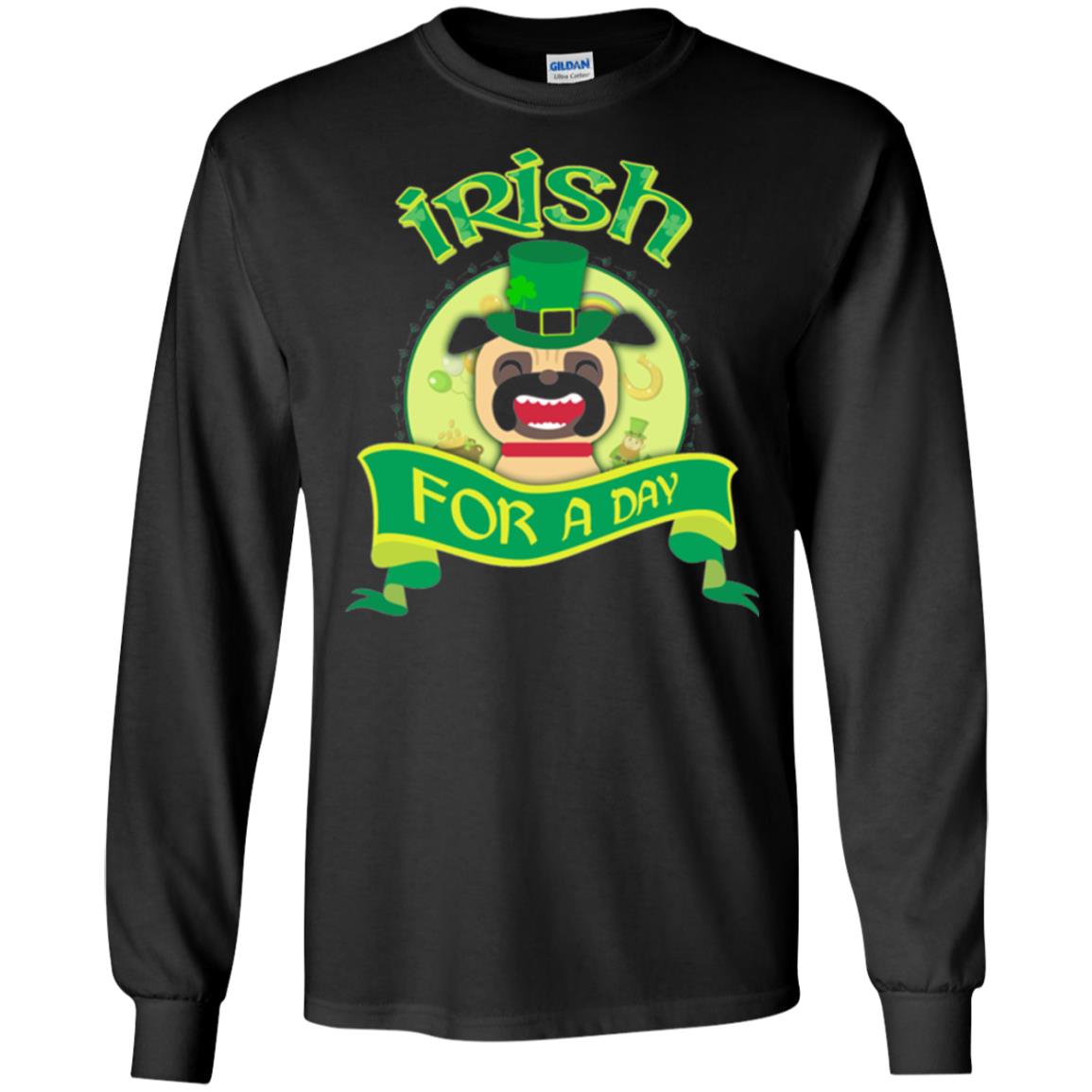 Saint Patrick_s Day T-shirt Amazing I_m Irish Pug Black