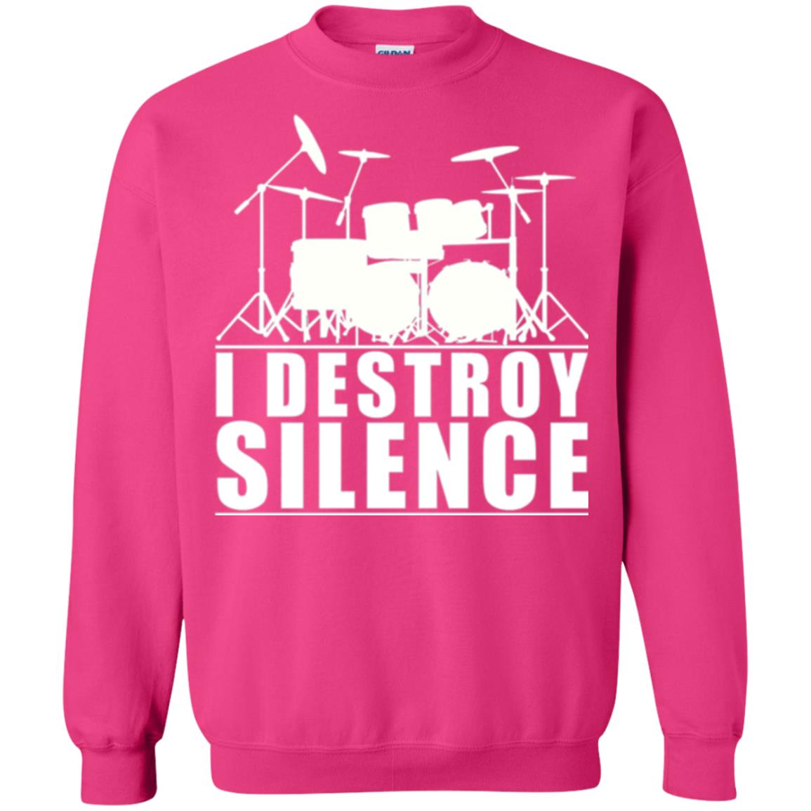 Drums Lover T-shirt I Destroy Silence Heliconia