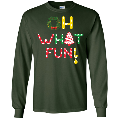 Christmas T-shirt Oh What Fun Forest Green
