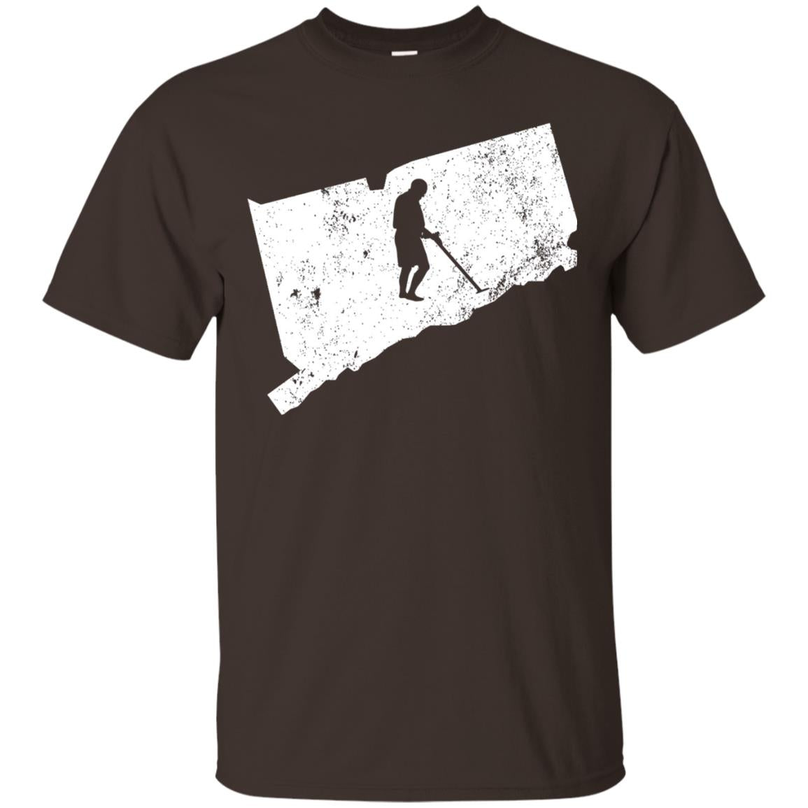 Connecticut Metal Detector Shirt Geocaching Swag Dark Chocolate