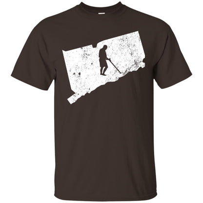 Connecticut Metal Detector Shirt Geocaching Swag Dark Chocolate