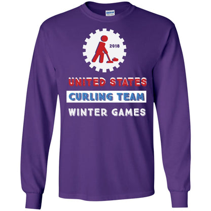 United States Curling Team Winter Games Curling Lover T-shirt Purple