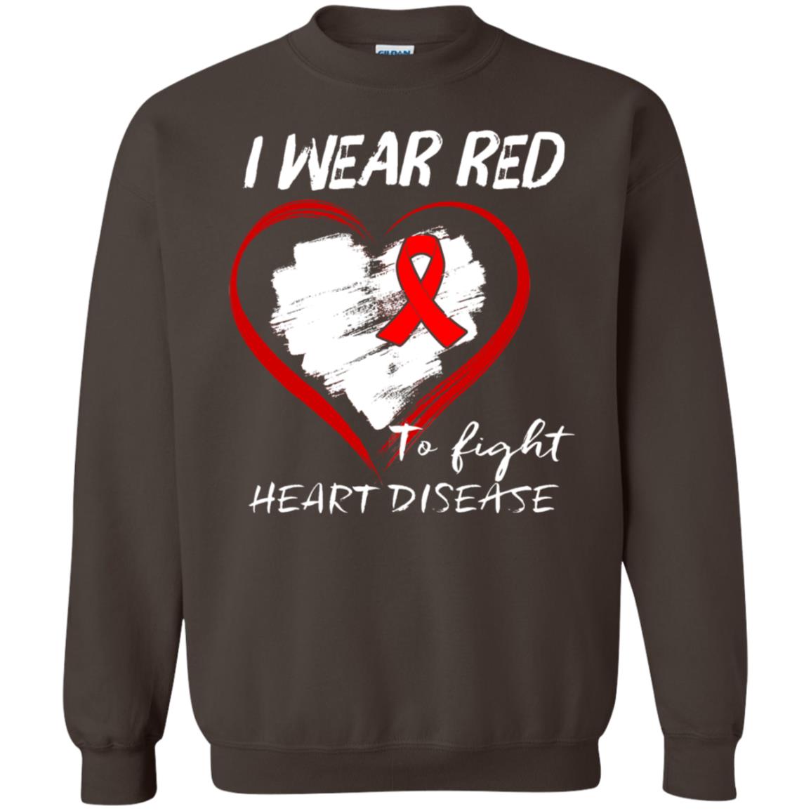 I Wear Red To Fight Heart Disease Shirt Dark Chocolate