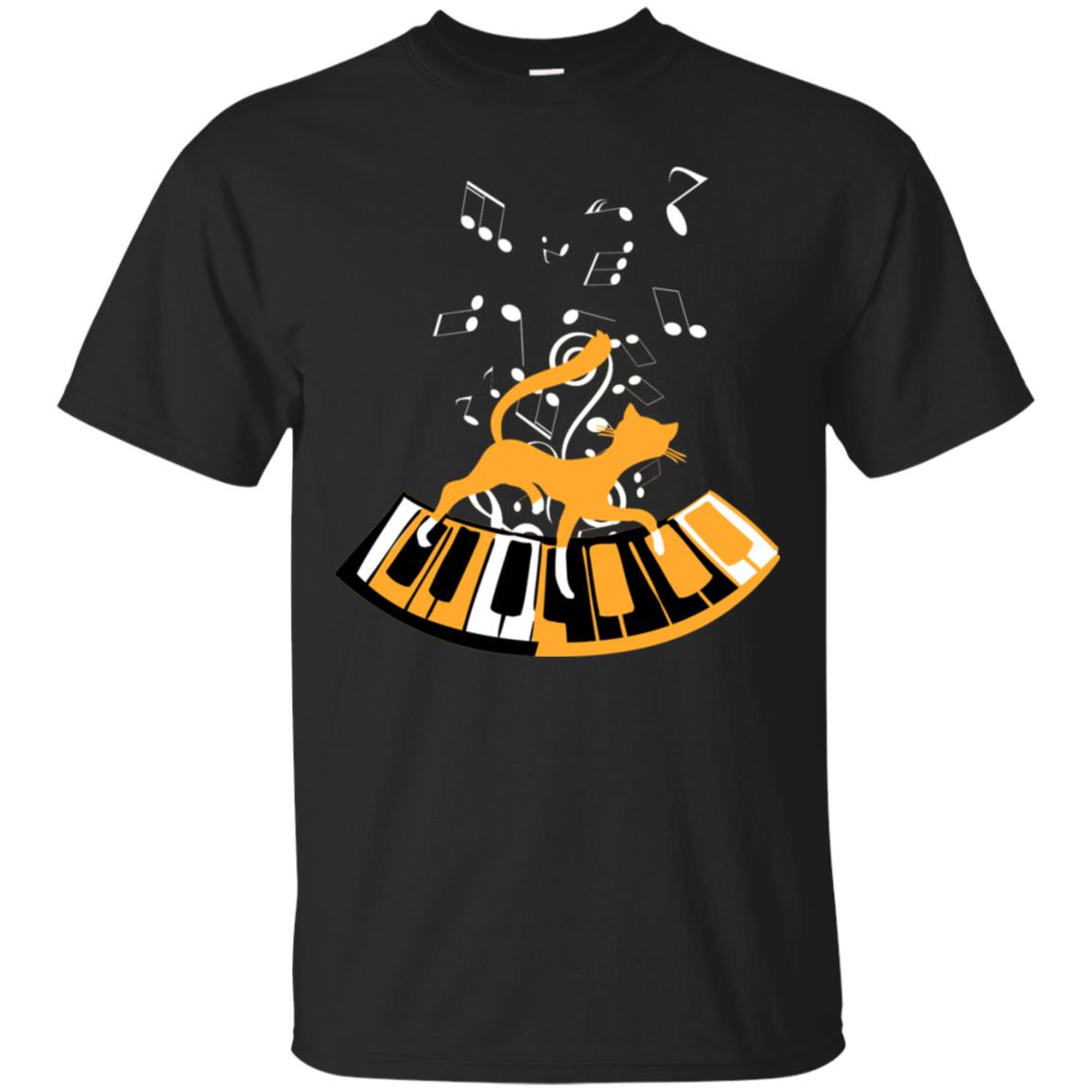 Cat Plays Piano Shirt For Mens Womens Black