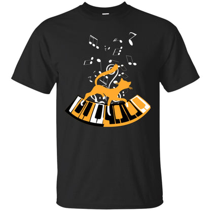 Cat Plays Piano Shirt For Mens Womens Black
