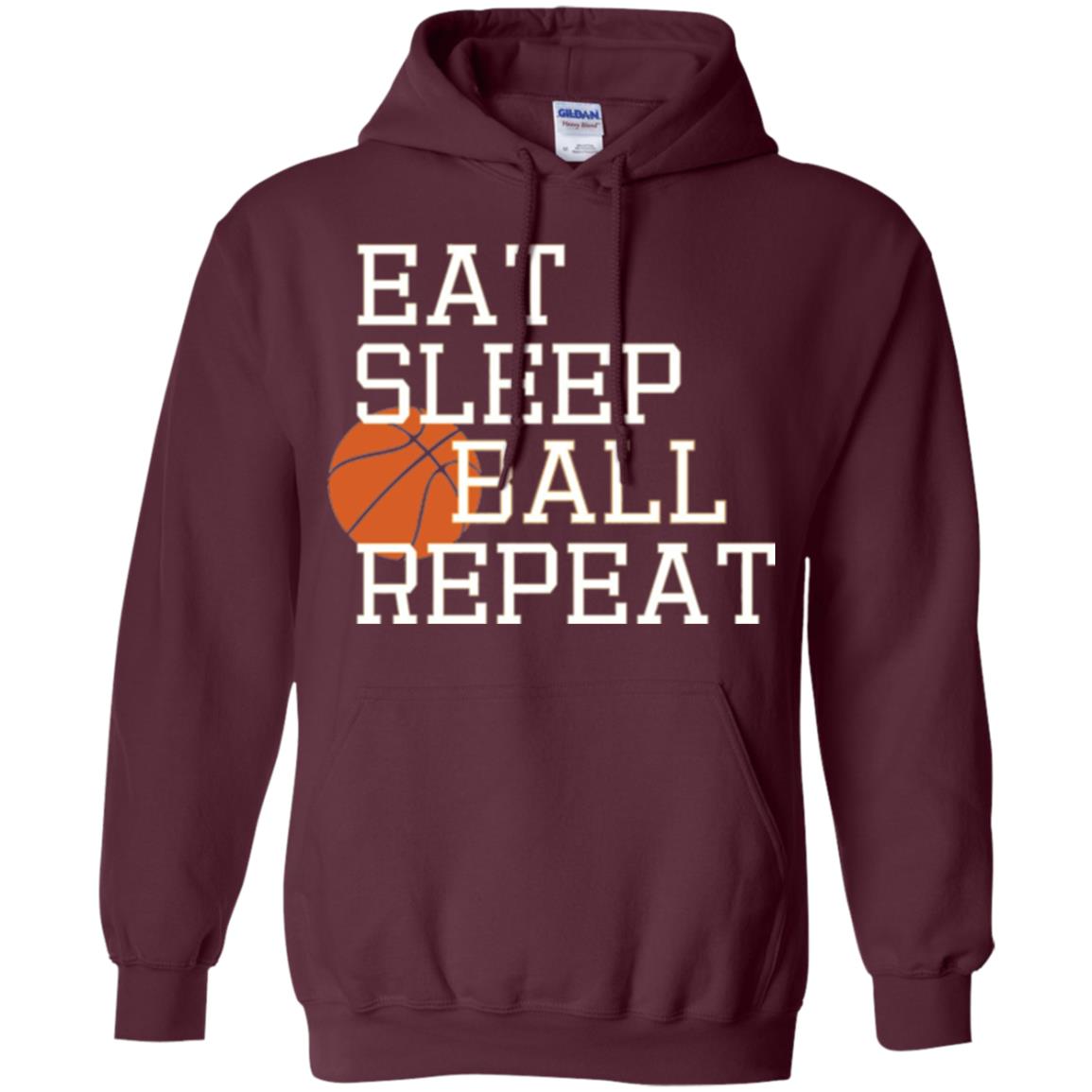 Basketball T-shirt Eat Sleep Basketball Repeat Maroon