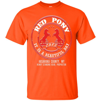 Red Pony It Is A Beautiful Day T-shirt Orange
