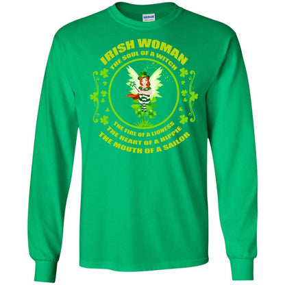 Irish Woman The Soul Of A Witch The Fire Of A Lioness The Heart Of A Hippie The Mouth Of A Sailor Irish Green