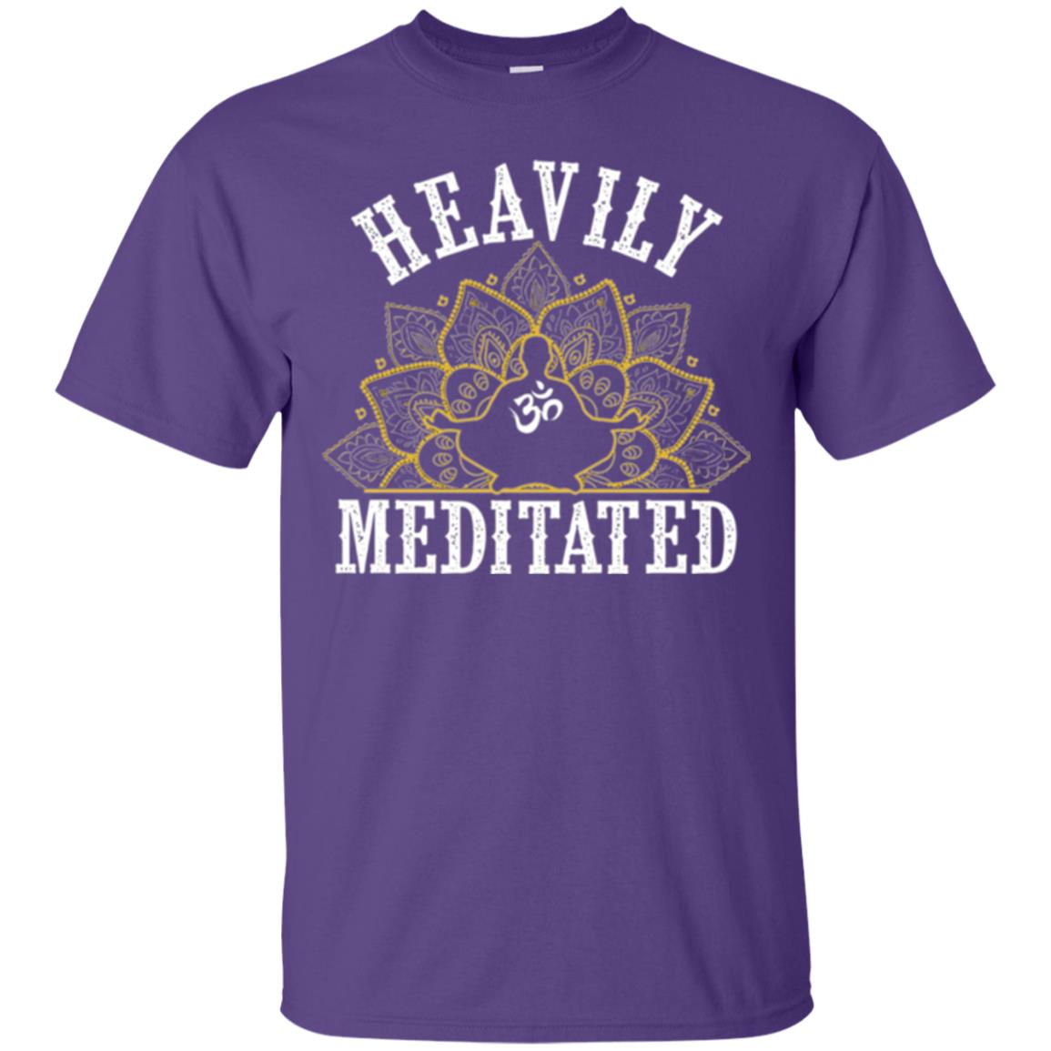 Funny Heavily Meditated Yoga Meditation T-shirt Purple