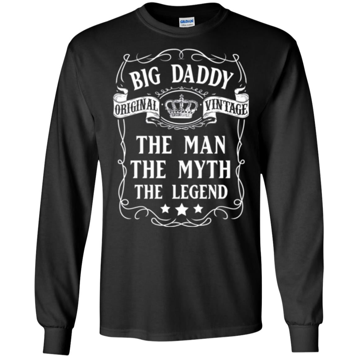 Big Daddy Original Vintage The Man Myth Legend Grandfather T-shirt Black
