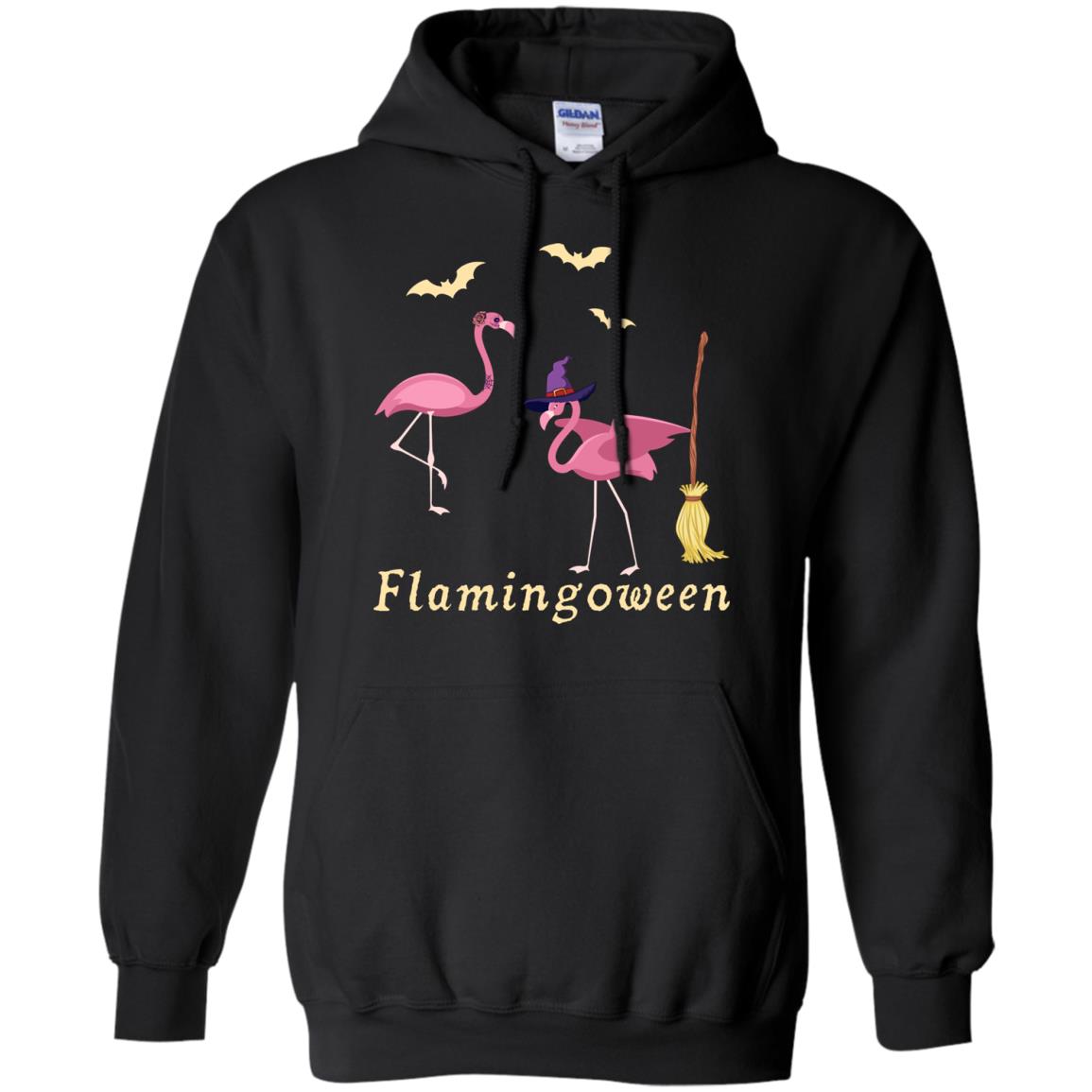 Flamingoween Flamingo Wicth Ride Stick Funny Quote On Haloween Gift Shirt Black