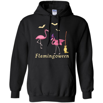 Flamingoween Flamingo Wicth Ride Stick Funny Quote On Haloween Gift Shirt Black