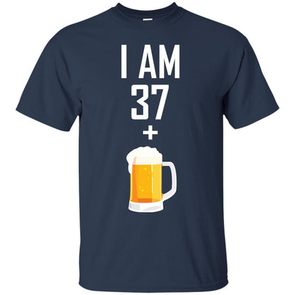 I Am 37 Plus 1 Beer 38th Birthday T-shirt Navy