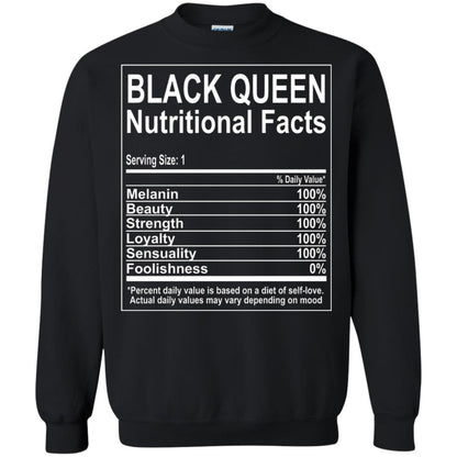 Black Queen Nutritional Facts T-shirt Self Love Black